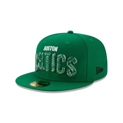 Green Boston Celtics Hat - New Era NBA Raised Threads 59FIFTY Fitted Caps USA6189740